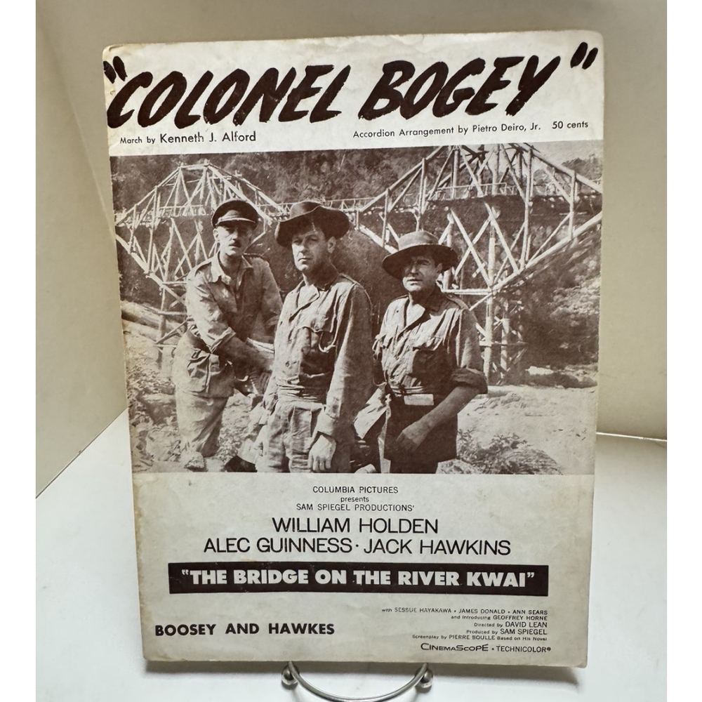 Bridge On The River Kwai 1958 COLONEL BOGEY Piano March Solo Movie Sheet Music